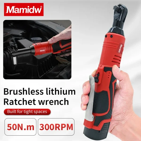 Mamidw 3/8 Inch Expansion Ratchet Wrench 300RPM Cordless Electric Ratchet Wrench With 18V Battery Set Power Tools For Milwaukee