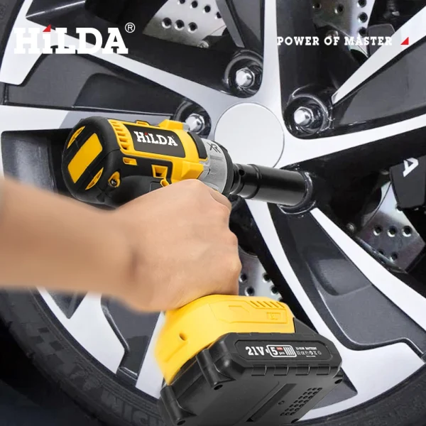 HILDA 21V Cordless Impact Wrench Two Li-ion Battery Fast Charger Tool Bag Repair Tools For Makita 18V Battery Car Truck Home - Image 3