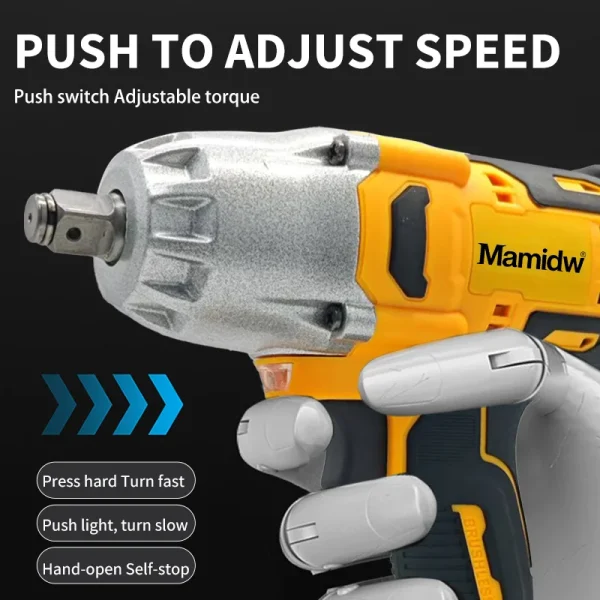 Mamidw Brushless Impact Wrench High Torque Cordless Electric Wrench Detachable Tire Power Tools For Dewalt Original Battery PIN - Image 4