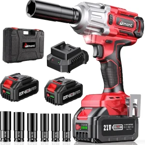 590 Ft-lbs/800Nm Cordless Impact Wrench 1/2 inch 3000RPM Brushless Impact Gun w/ 2 * 4.0Ah Li-ion Battery Fast Charger