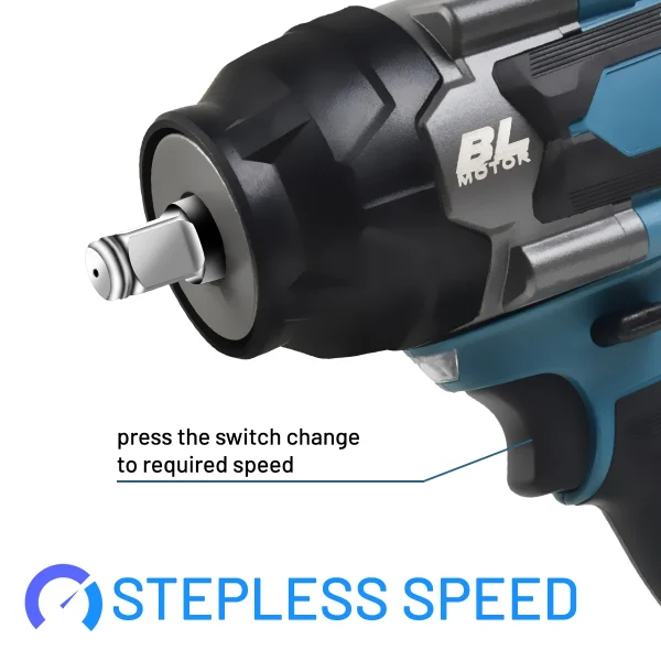 1200N.M Torque Brushless Electric Impact Wrench 1/2 inch Cordless Wrench Screwdriver Power Tools for Makita 18V Battery - Image 2