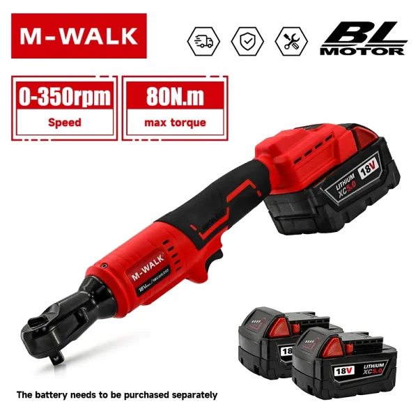 M-WALK Cordless Electric Wrench Ratchet Wrench 3/8 1/2 Nut Disassembly Car Maintenance Power Tool For Milwaukee 18V Battery Pin - Image 2